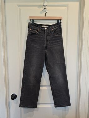 Levis Ribcage Straight Ankle Jeans - Black